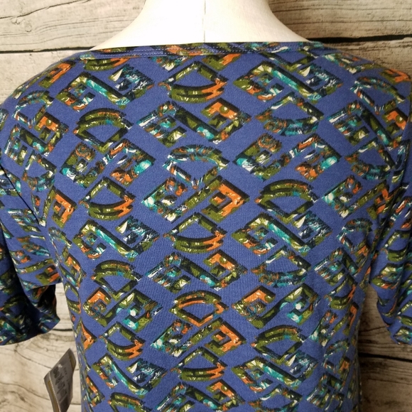 LuLaRoe Womens Perfect T Sz XXS Blue Green Short Sleeve.Pit to pit approx: 17 - Picture 4 of 7